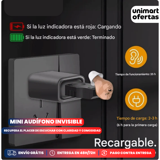 ¡RECUPERA LA CLARIDAD DEL SONIDO CON ESTE AUDÍFONO INVISIBLE Y RECARGABLE!